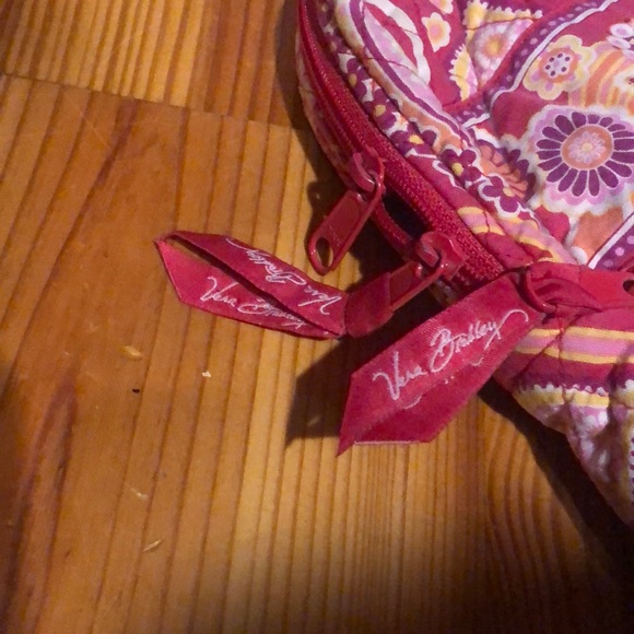 Vera Bradley purse with red pink orange yellow and white. Measures 14x11x3 - Picture 5 of 8